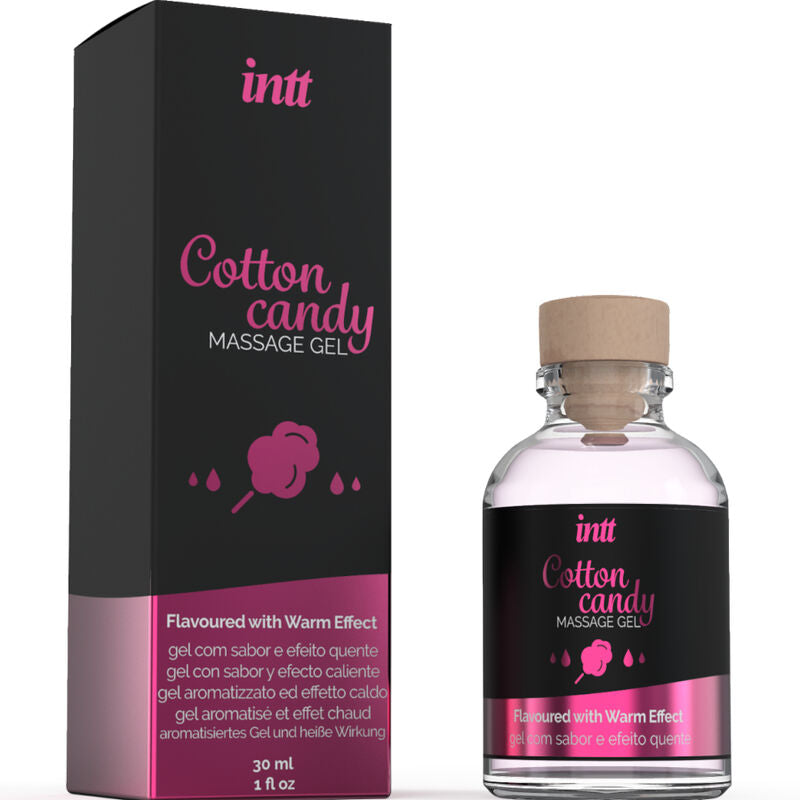 INTT MASSAGE & ORAL SEX - GEL DE MASSAGE SAVEUR COTTON BABE À PAPA ET EFFET CHAUFFANT - 7eme ciel