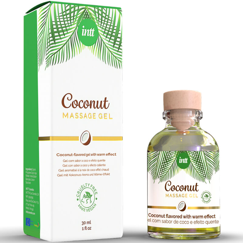 INTT - GEL DE MASSAGE VÉGAN AU SAVEUR DE COCO ET EFFET CHAUFFANT - 7eme ciel