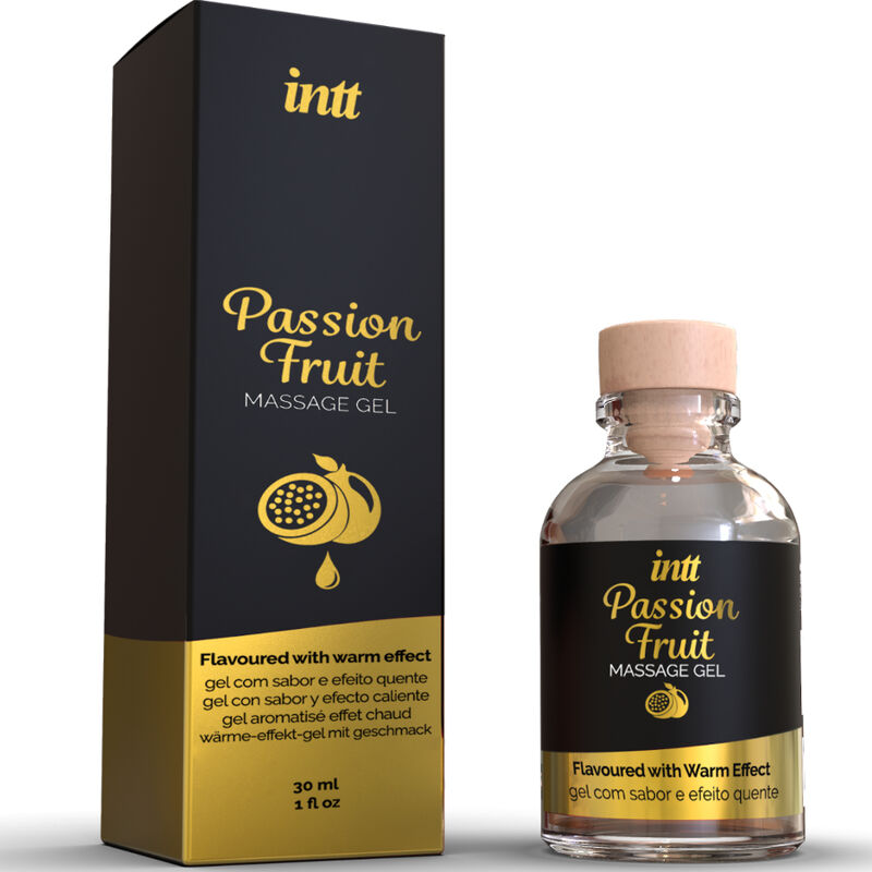 INTT MASSAGE & ORAL SEX - GEL DE MASSAGE SAVEUR FRUIT DE LA PASSION AVEC EFFET CHALEUR - 7eme ciel