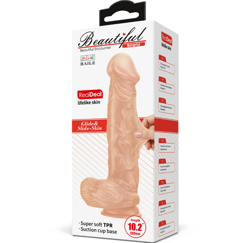 BAILE - BELLE RENCONTRE BERGRISI GODE RÉALISTE FLEXIBLE 26 CM NATUREL - 7eme ciel