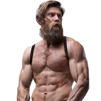 FETISH SUBMISSIVE ATTITUDE - HARNAIS DOS EN ÉCO-CUIR POUR HOMMES