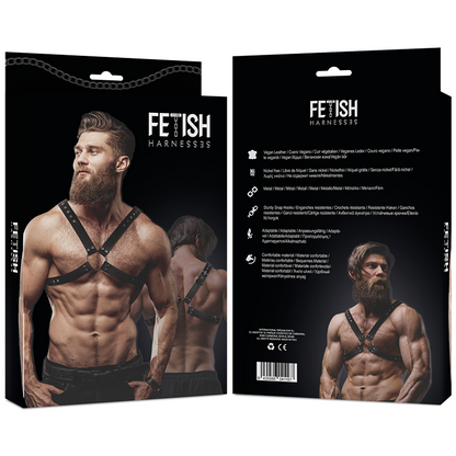 FETISH SUBMISSIVE ATTITUDE - HARNAIS EN CUIR ÉCOLOGIQUE POUR HOMMES AVEC POITRINE CROISÉE - 7eme ciel
