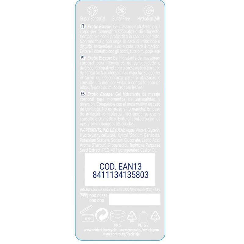 CONTROL - 2 EN 1 MASSAGE & PLAISIR EXOTIQUE 200 ML - 7eme ciel