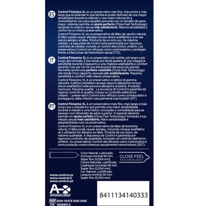 CONTROL - PRÉSERVATIFS FINISSIMO XL 12 UNITÉS - 7eme ciel