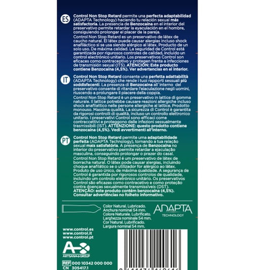 CONTROL - NON STOP RETARD CONDOMS 12 UNITS - 7eme ciel