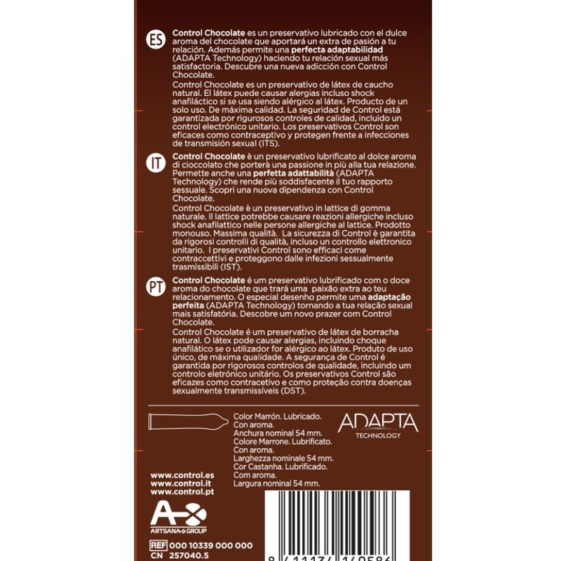 CONTROL - ADAPTA CHOCOLATE CONDOMS 12 UNITS - 7eme ciel