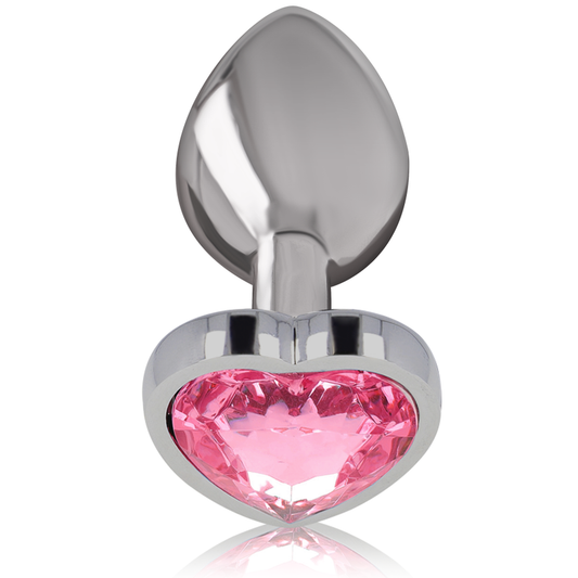 INTENSE - PLUG ANAL EN MÉTAL ALUMINIUM COEUR ROSE TAILLE L - 7eme ciel
