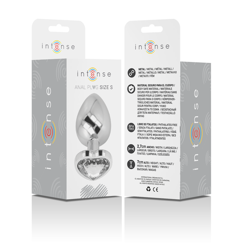 INTENSE - PLUG ANAL EN MÉTAL ALUMINIUM COEUR BLANC TAILLE S - 7eme ciel