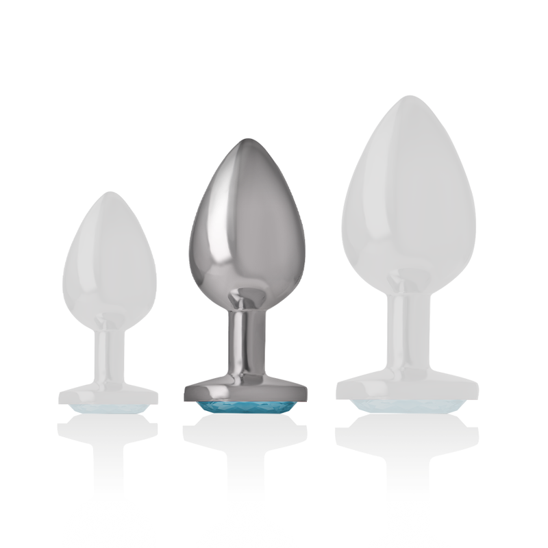 INTENSE - PLUG ANAL MÉTAL ALUMINIUM COEUR BLEU TAILLE M - 7eme ciel