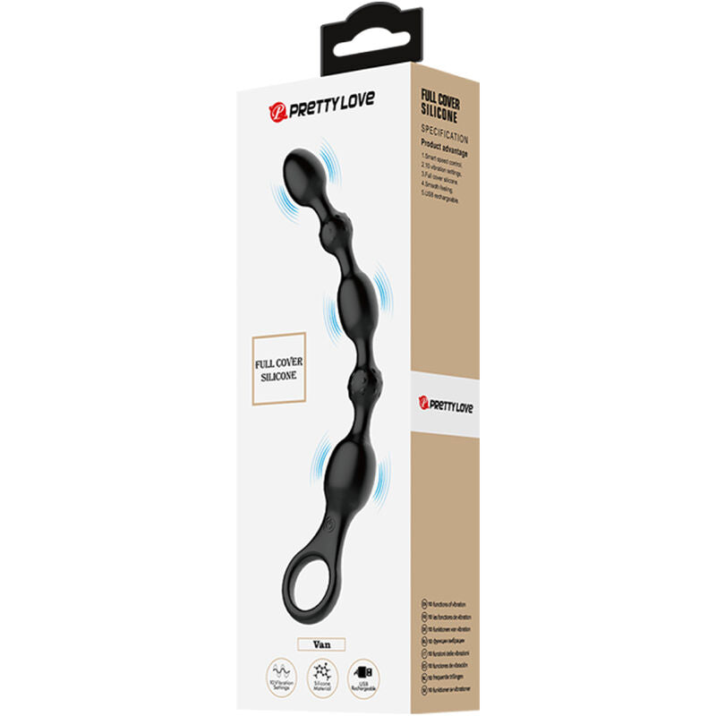 PRETTY LOVE - BALLES ANAL VAN 10 VIBRATIONS RECHARGEABLES EN SILICONE - 7eme ciel