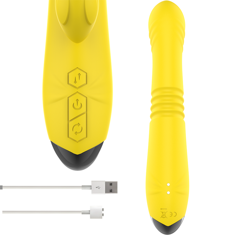 INTENSE - VIBRATEUR MULTIFONCTION TOKY UP & DOWN AVEC STIMULATEUR CLITORAL JAUNE - 7eme ciel