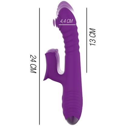 INTENSE - VIBRATEUR RECHARGEABLE MULTIFONCTION IGGY UP & DOWN AVEC STIMULATEUR CLITORAL VIOLET - 7eme ciel