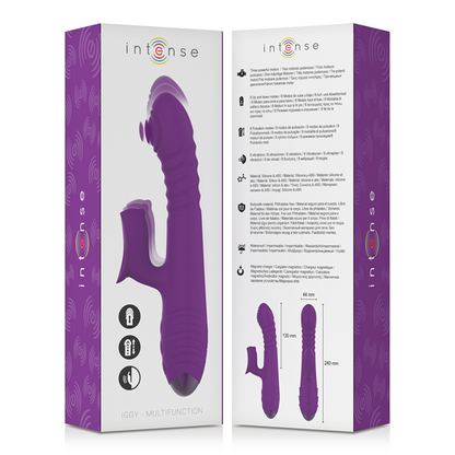 INTENSE - VIBRATEUR RECHARGEABLE MULTIFONCTION IGGY UP & DOWN AVEC STIMULATEUR CLITORAL VIOLET - 7eme ciel