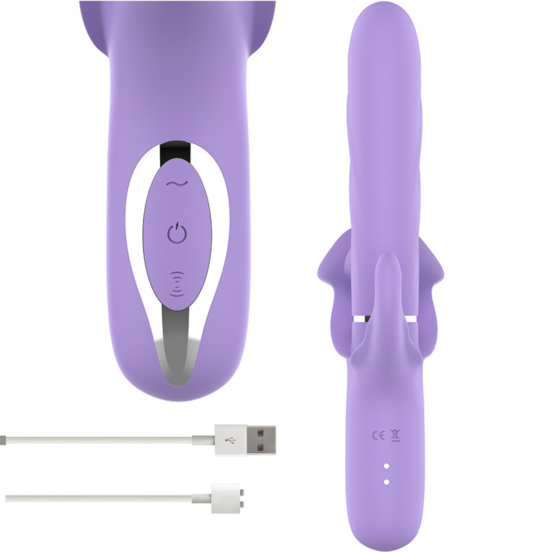 INTENSE - BILLIE VIBRATEUR À ASPIRATION RECHARGEABLE MULTIFONCTIONNEL AVEC BOUTON POUSSOIR VIOLET - 7eme ciel
