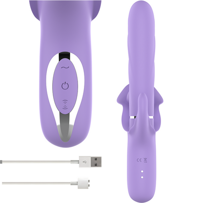 INTENSE - BILLIE VIBRATEUR À ASPIRATION RECHARGEABLE MULTIFONCTIONNEL AVEC BOUTON POUSSOIR VIOLET - 7eme ciel