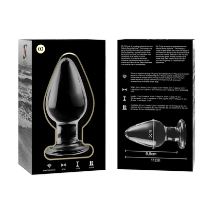 NEBULA SERIES BY IBIZA - PLUG ANAL MODÈLE 3 VERRE BOROSILICATE TRANSPARENT 11 CM -O- 5 CM
