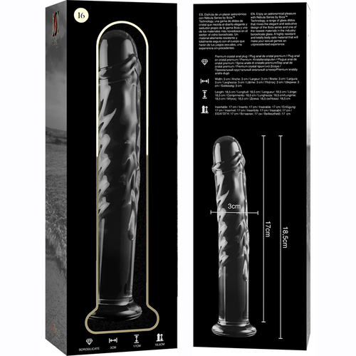 NEBULA SERIES BY IBIZA - MODÈLE 16 GODE EN VERRE BOROSILICATE CLAIR 18.5 CM -O- 3 CM