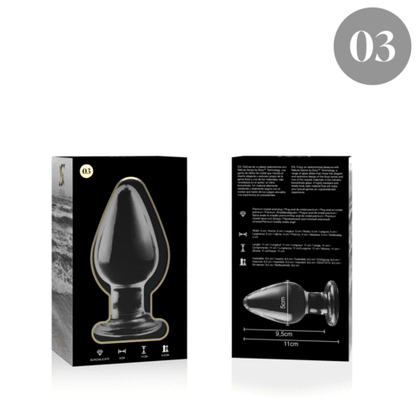 NEBULA SERIES BY IBIZA - PLUG ANAL MODÈLE 3 VERRE BOROSILICATE TRANSPARENT 11 CM -O- 5 CM