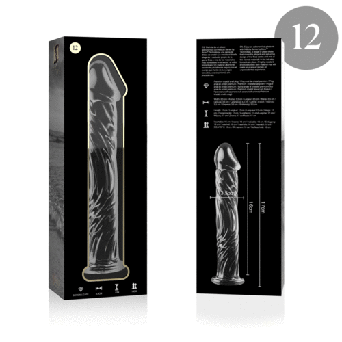 NEBULA SERIES BY IBIZA - MODÈLE 12 GODE EN VERRE BOROSILICATE CLAIR 17 CM -O- 3.5 CM