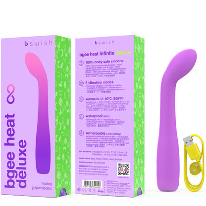 B SWISH - VIBRATEUR RECHARGEABLE BGEE HEAT INFINITE DELUXE LAVANDE SILICONE - 7eme ciel