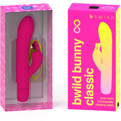 B SWISH - VIBRATEUR RECHARGEABLE CLASSIQUE BWILD BUNNY INFINITE SILICONE ROSE - 7eme ciel
