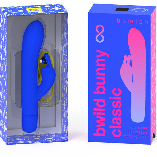 B SWISH - VIBRATEUR RECHARGEABLE CLASSIQUE BWILD BUNNY INFINITE SILICONE BLEU - 7eme ciel