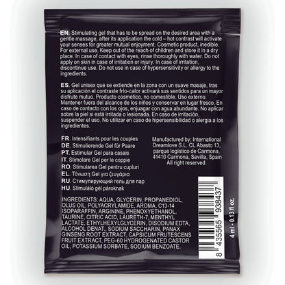 SPARTAN - GEL AMÉLIORANT L'ÉRECTION À EFFET FROID-CHAUD 100% VEGAN 4ML - 7eme ciel