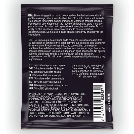 SPARTAN - GEL AMÉLIORANT L'ÉRECTION À EFFET FROID-CHAUD 100% VEGAN 4ML - 7eme ciel