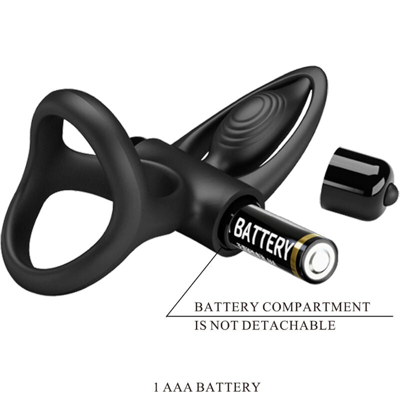 PRETTY LOVE - ANNEAU VIBRANT 10 VIBRATIONS SILICONE NOIR - 7eme ciel