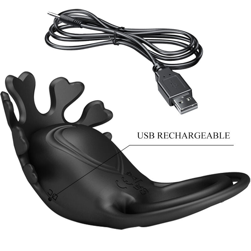 PRETTY LOVE - ANNEAU VIBRATEUR RUBEN 7 VIBRATIONS SILICONE NOIR - 7eme ciel