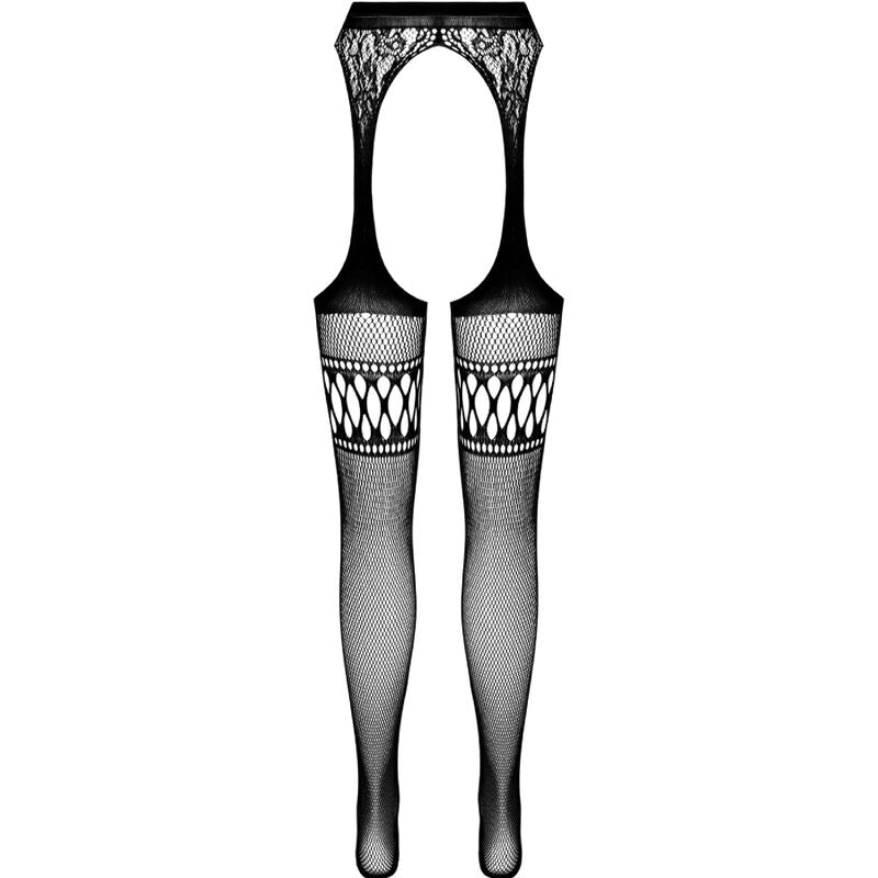 PASSION - COLLANT NOIR AVEC JARRETIÈRE S026 TAILLE UNIQUE - 7eme ciel