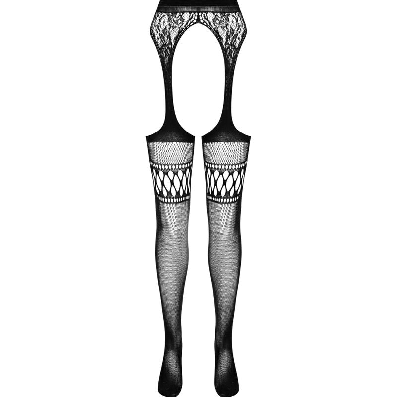 PASSION - COLLANT NOIR AVEC JARRETIÈRE S026 TAILLE UNIQUE - 7eme ciel