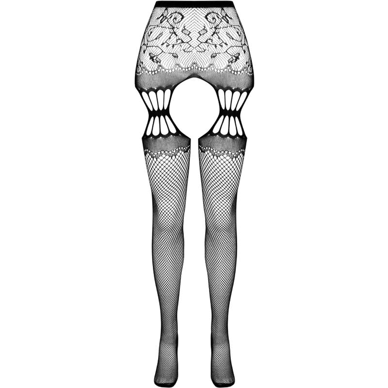 PASSION - COLLANT NOIR AVEC JARRETIÈRE S027 TAILLE UNIQUE - 7eme ciel