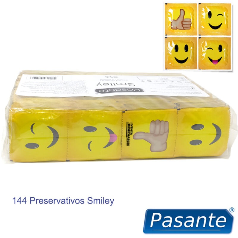 PASANTE - PRÉSERVATIFS SMILEY SAC 144 UNITÉS - 7eme ciel