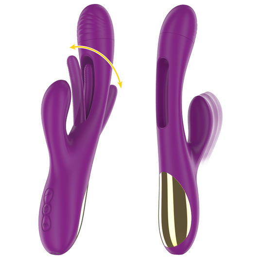 INTENSE - APOLO VIBRATEUR MULTIFONCTION RECHARGEABLE 7 VIBRATIONS AVEC LANGUE OSCILLANTE VIOLET - 7eme ciel
