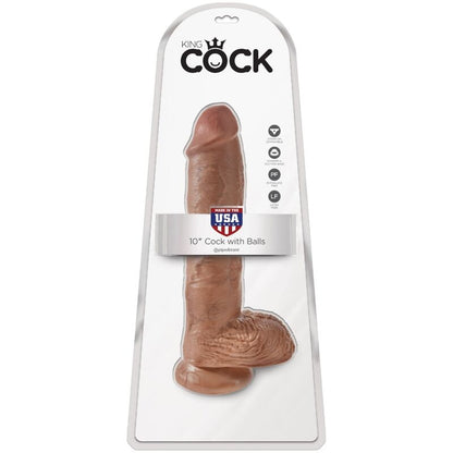KING COCK - PÉNIS RÉALISTE AVEC BOULES 19.8 CM CARAMEL - 7eme ciel