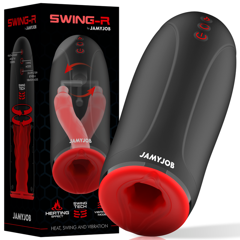 JAMYJOB - MASTURBATEUR  EFFET CHAUFFANT SWING-R, SWING TECH ET VIBRATION - 7eme ciel