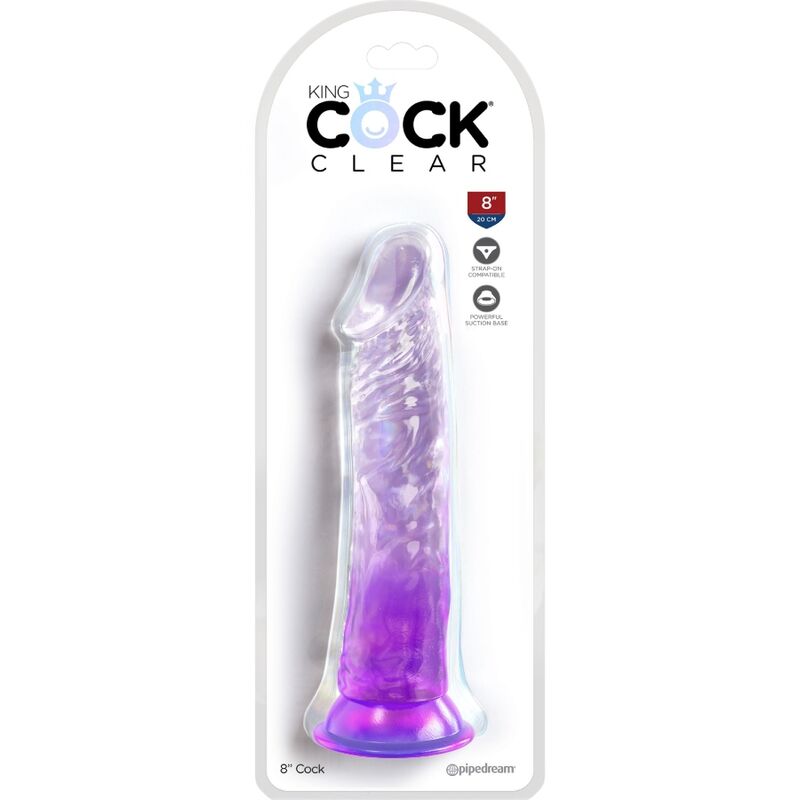 KING COCK - CLEAR PÉNIS RÉALISTE 19.7 CM VIOLET - 7eme ciel