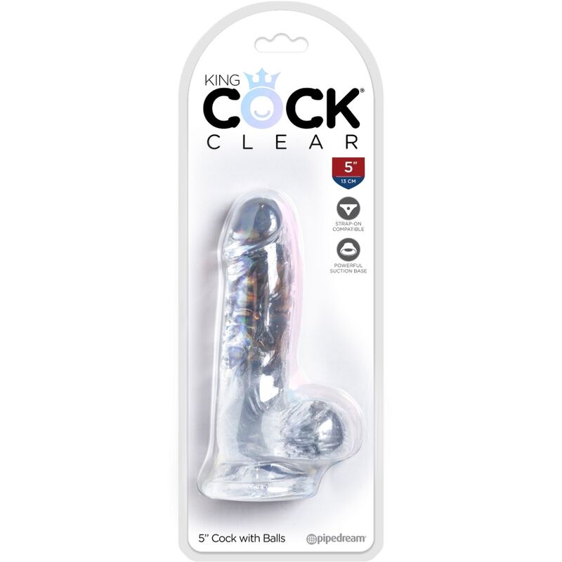 KING COCK - CLEAR PÉNIS RÉALISTE AVEC BOULES 10.1 CM TRANSPARENT - 7eme ciel