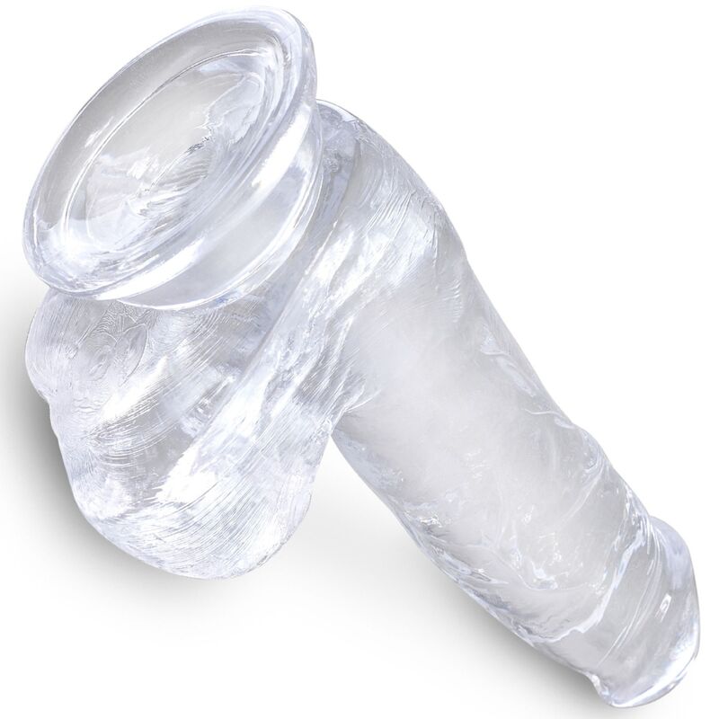 KING COCK - CLEAR PÉNIS RÉALISTE AVEC BOULES 13.5 CM TRANSPARENT - 7eme ciel