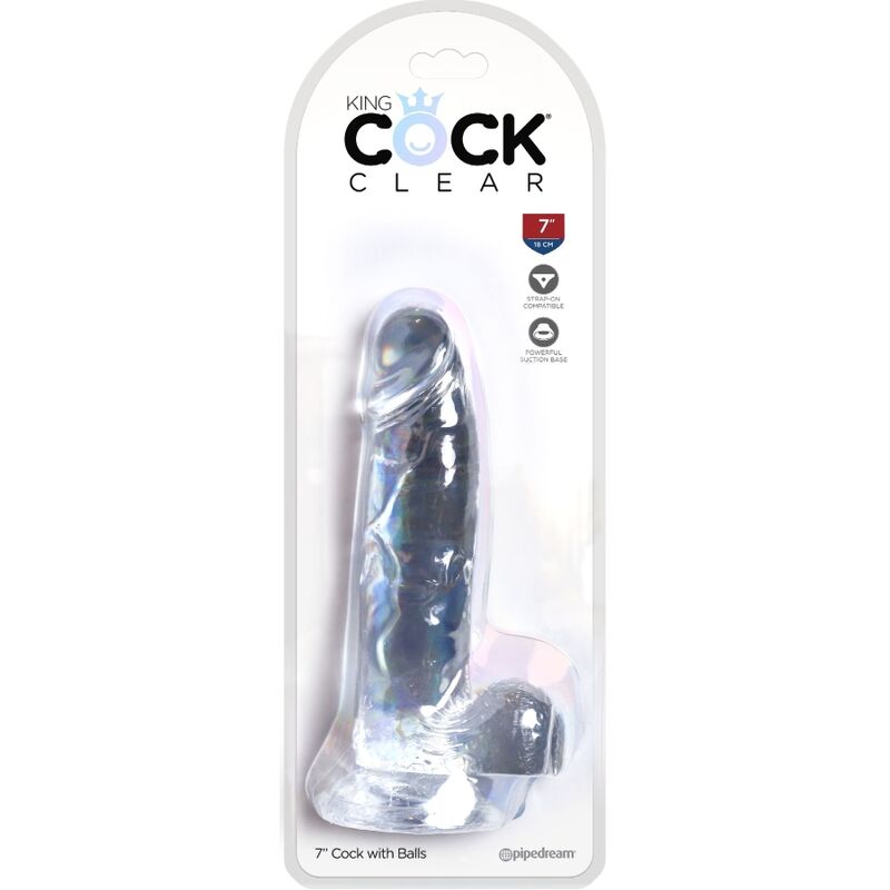 KING COCK - CLEAR PÉNIS RÉALISTE AVEC BOULES 15.2 CM TRANSPARENT - 7eme ciel
