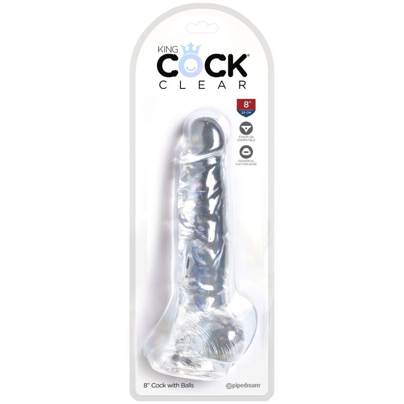 KING COCK - CLEAR PÉNIS RÉALISTE AVEC BOULES 16.5 CM TRANSPARENT - 7eme ciel