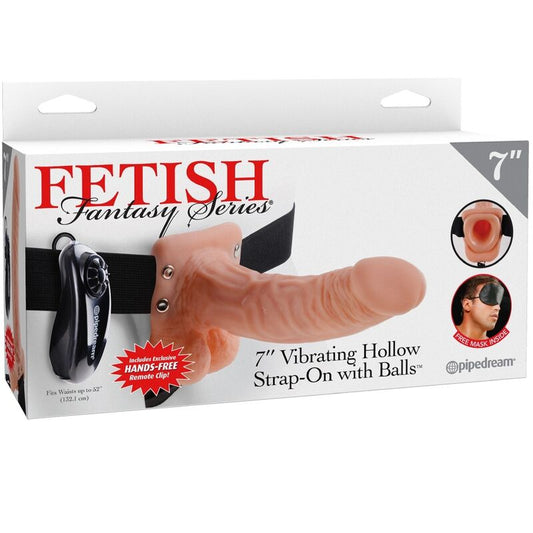 FETISH FANTASY SERIES - HARNAIS RÉGLABLE TÉLÉCOMMANDE PÉNIS RÉALISTE AVEC TESTICULES 17,8 CM - 7eme ciel