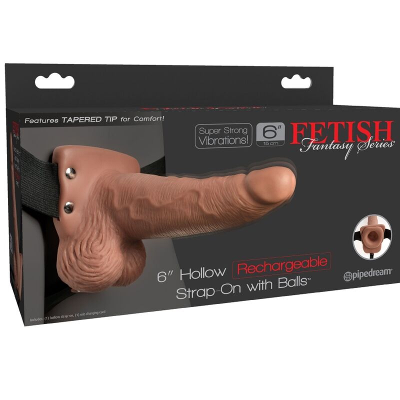 FETISH FANTASY SERIES - HARNAIS RÉGLABLE PÉNIS RÉALISTE AVEC TESTICULES RECHARGEABLES ET VIBRATEUR 15 CM - 7eme ciel