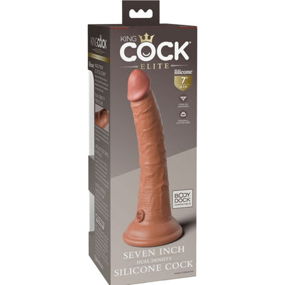 KING COCK - ELITE GODE RÉALISTE EN SILICONE 17.8 CM CARAMEL - 7eme ciel
