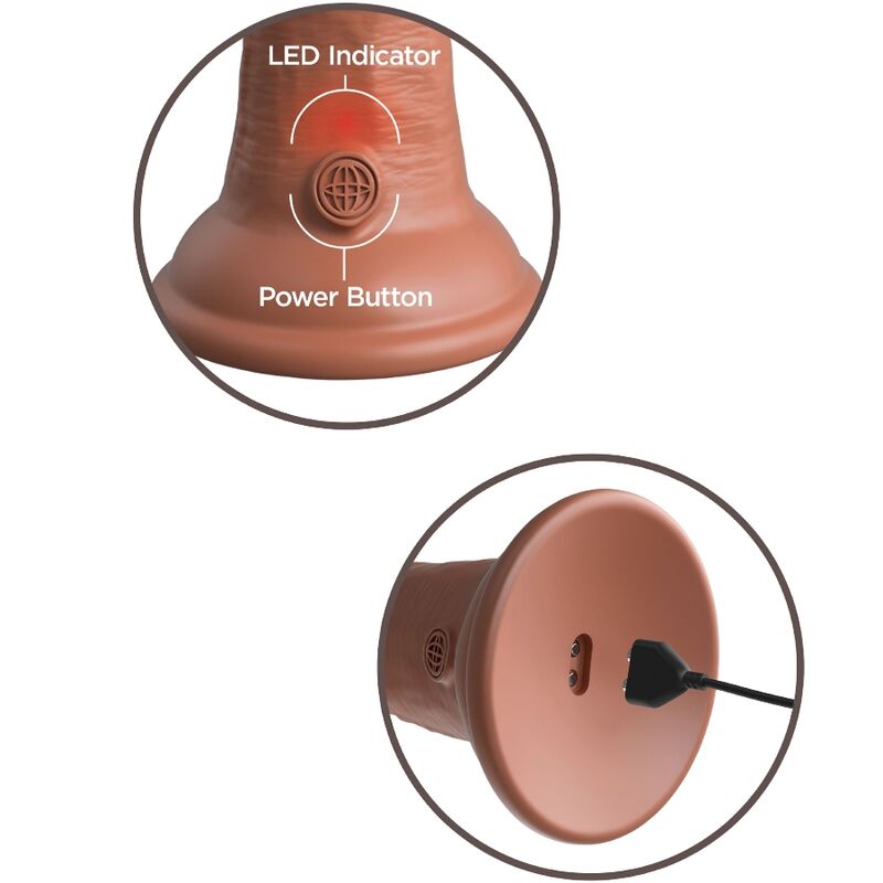 KING COCK - ELITE GODE RÉALISTE VIBRANT & SILICONE 15.2 CM CARAMEL - 7eme ciel