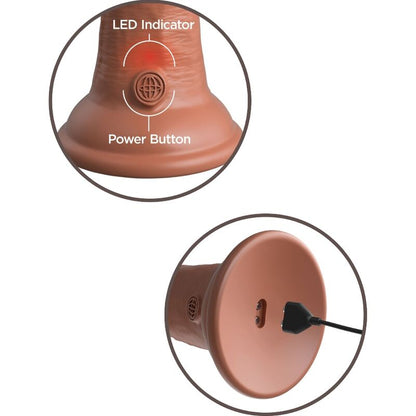 KING COCK - ELITE GODE RÉALISTE VIBRANT & SILICONE 20.3 CM CARAMEL - 7eme ciel