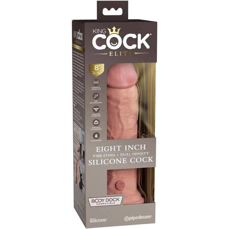 KING COCK - ELITE GODE RÉALISTE VIBRANT & SILICONE 20.3 CM - 7eme ciel