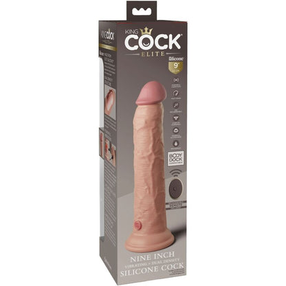 KING COCK - ELITE VIBRATEUR GODE RÉALISTE & TÉLÉCOMMANDE EN SILICONE 23 CM - 7eme ciel