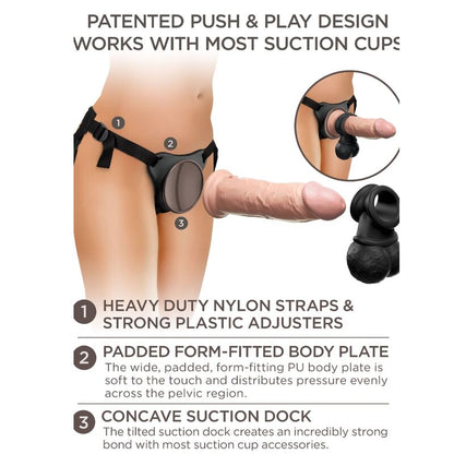 KING COCK - ELITE KIT HARNAIS RÉGLABLE DELUXE ANNEAU AVEC TESTICULES & GODE 20.3 CM - 7eme ciel